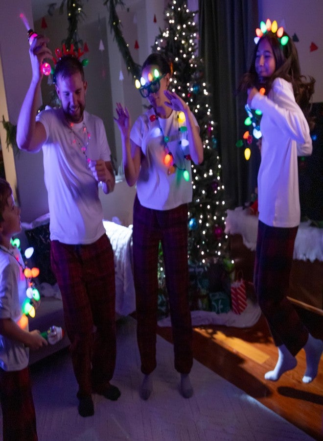 Cool Things Corp Light Up Christmas Necklace Set (4 Pack - Mini & Jumbo Bulb Necklaces), LED Glow Jewelry, 3 Light Modes, Holiday Party Favor, Stocking Stuffer, Ugly Sweater Accessory, Bulk Gift for Kids - Image 5